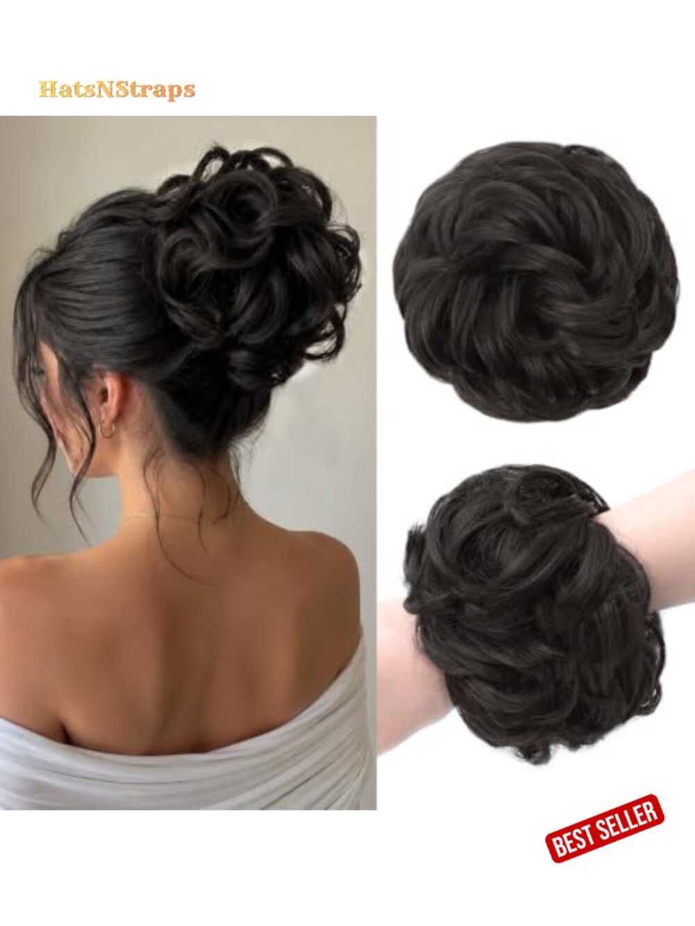 Messy Bun Hair Piece Wavy Curly Chignon Scrunchie Updo for Women